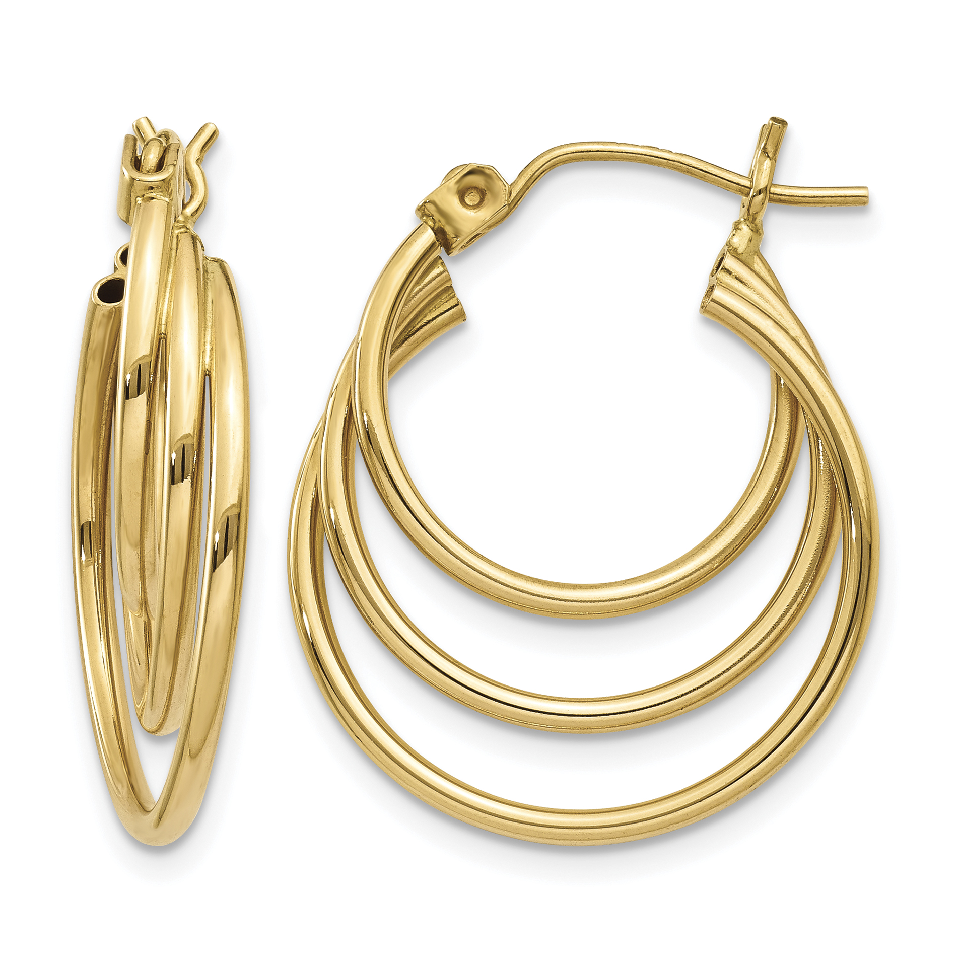14k Triple Hoop Earrings (Z1150)