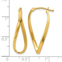 14K Yellow Gold Small Twisted Earrings view 4