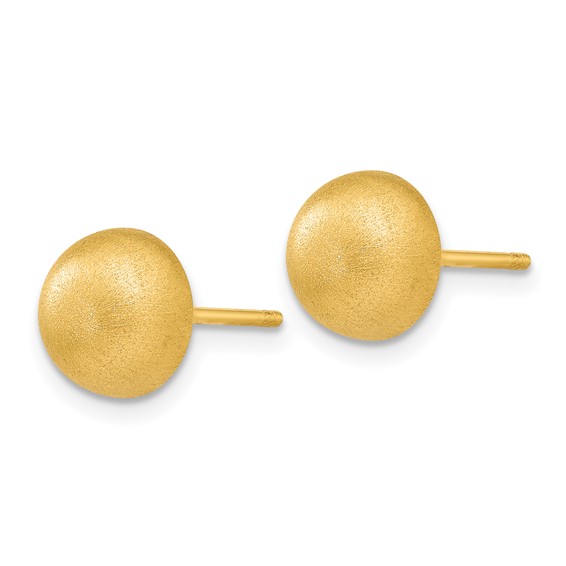 Gold Satin Button Post Earrings