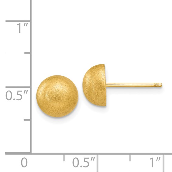 Gold Satin Button Post Earrings