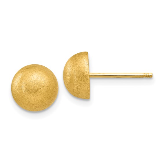 Gold Satin Button Post Earrings