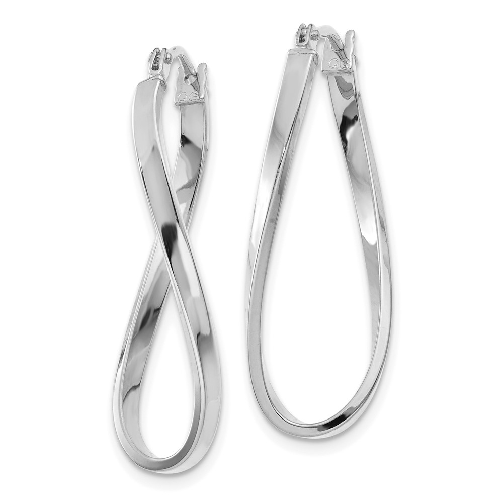 14k White Gold Small Twisted Earrings (Z1227)