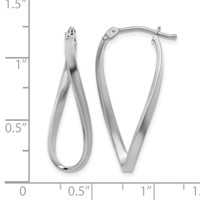 14K White Gold Small Twisted Earrings view 4