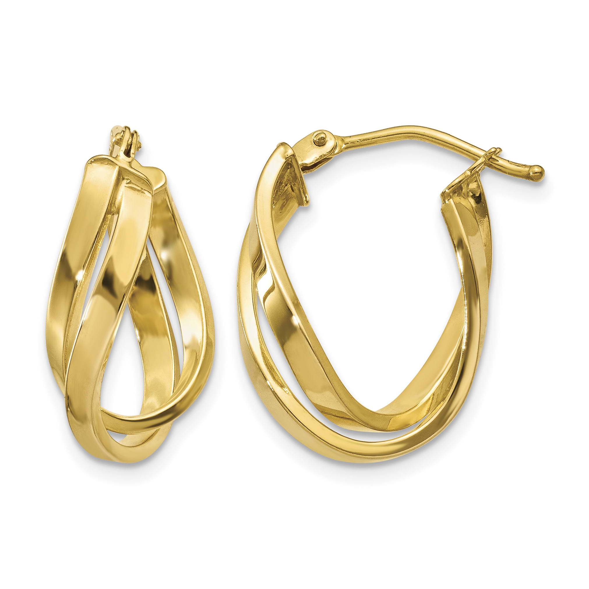14k Twisted Hoop Earrings (Z1240)