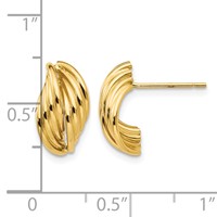 14K Yellow Gold Polished Fancy Post Earrings view 4