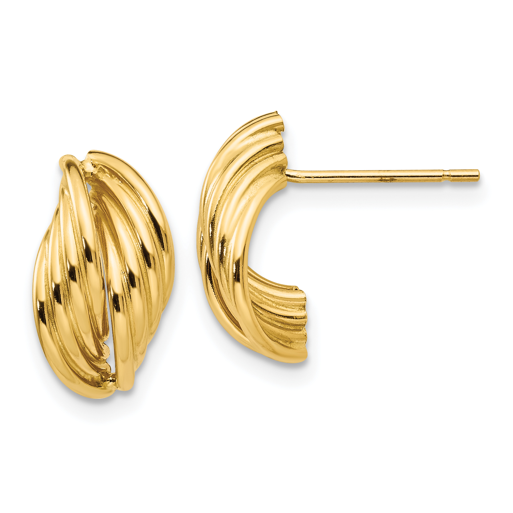 14k Polished Fancy Post Earrings (Z362)