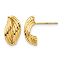 14K Yellow Gold Polished Fancy Post Earrings view 1