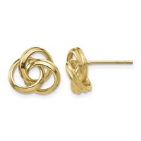14K 10mm Yellow Gold Polished Love Knot Post Earrings view 1