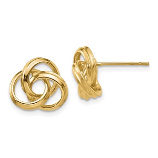 14k 10mm Polished Love Knot Post Earrings