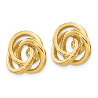 14K Yellow Gold Polished Love Knot Earring Jackets view 2