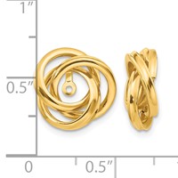 14K Yellow Gold Polished Love Knot Earring Jackets view 4