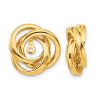 14K Yellow Gold Polished Love Knot Earring Jackets view 1