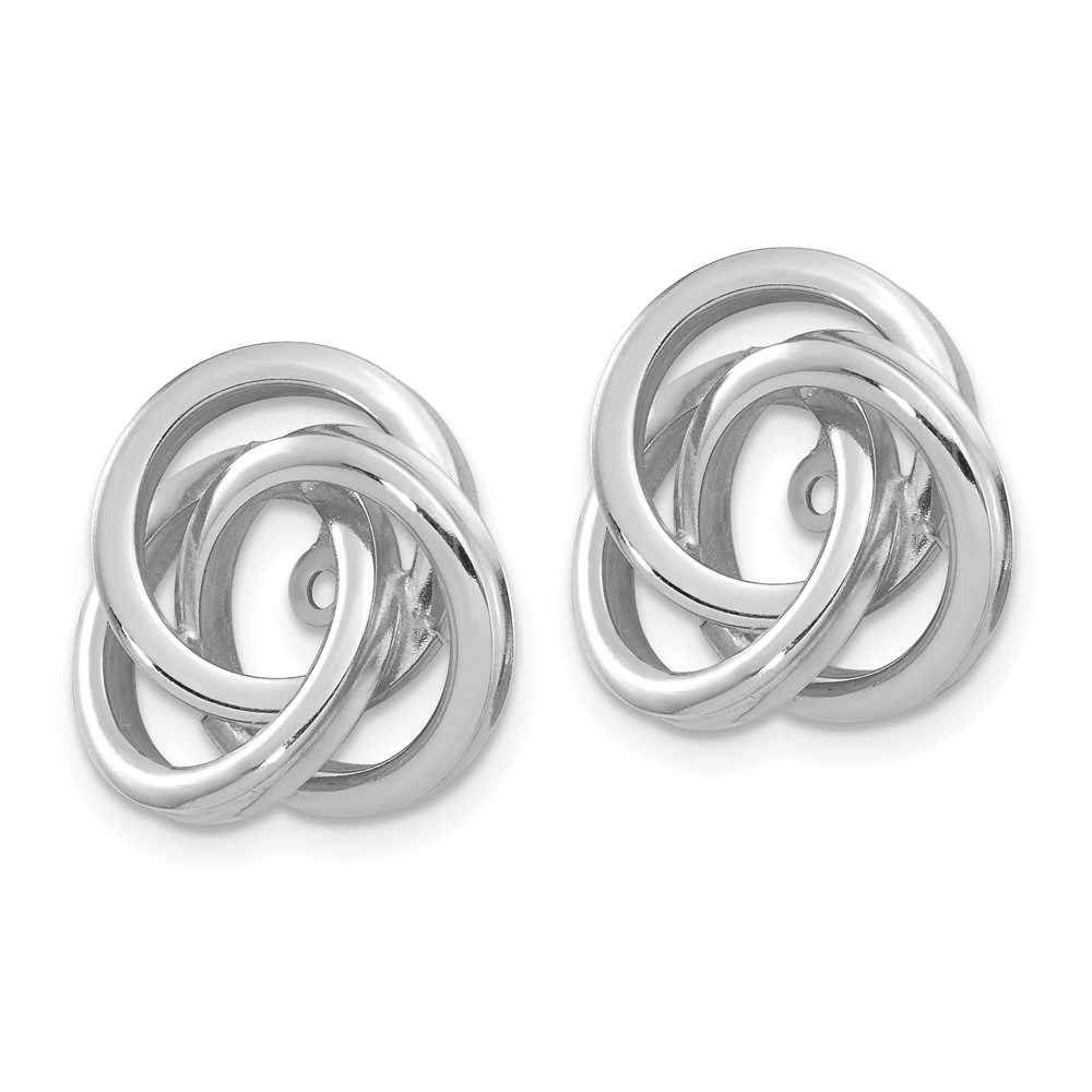 14K White Gold Polished Love Knot Earring Jackets (Z385JW)