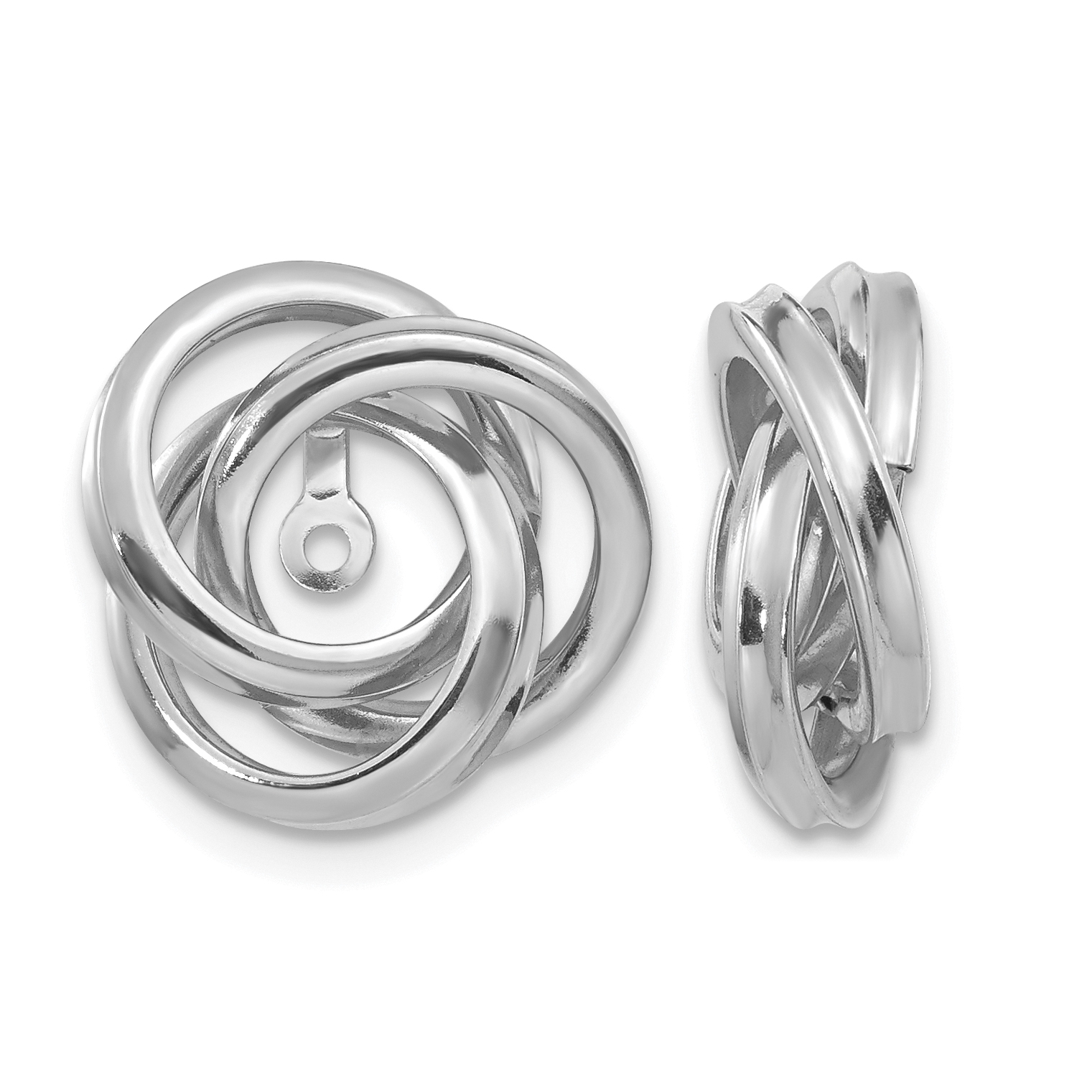 14K White Gold Polished Love Knot Earring Jackets (Z385JW)
