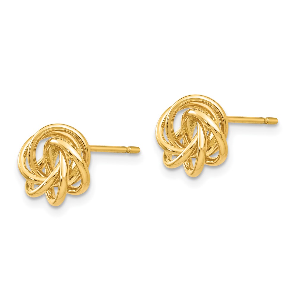 14k Polished Knot Post Earrings (Z668)