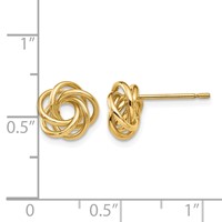 14K 8mm Yellow Gold Polished Love Knot Post Earrings view 4