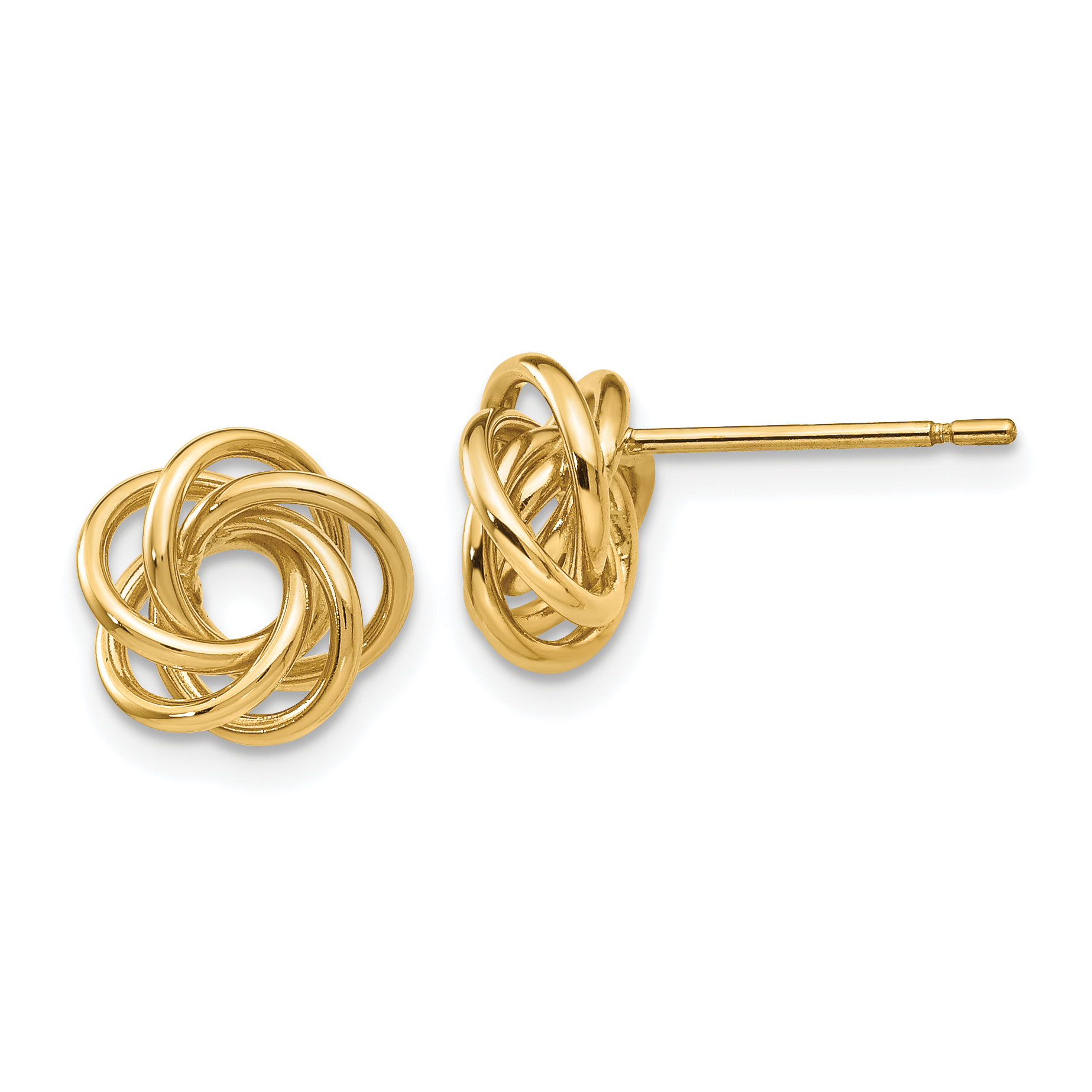 14k Polished Knot Post Earrings (Z668)