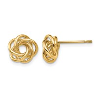 14K 8mm Yellow Gold Polished Love Knot Post Earrings view 1