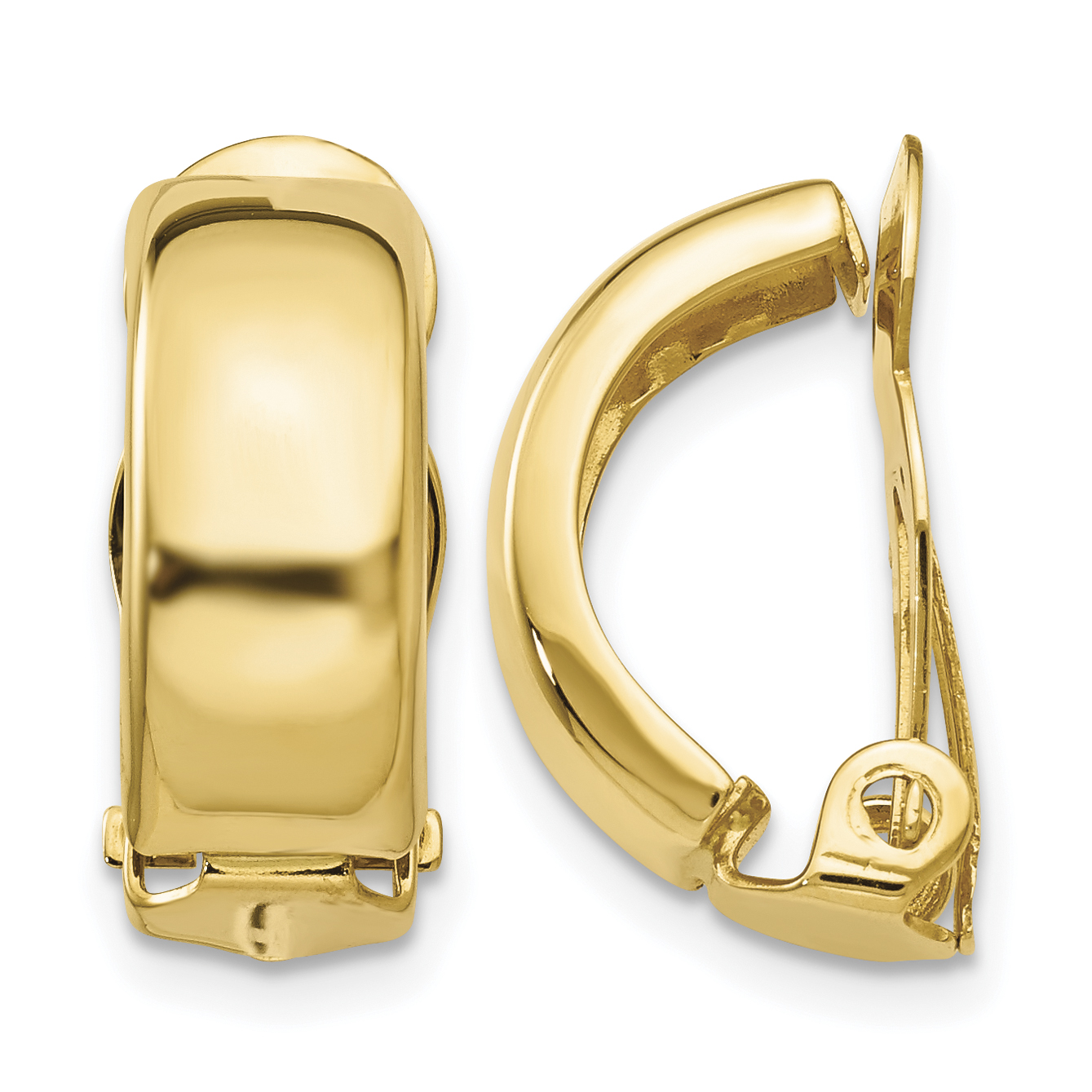 14k Non-Pierced Polished Earrings (Z906)