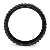 Chisel Black Zirconium Polished 8mm Grooved Band view 2
