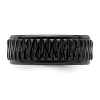 Chisel Black Zirconium Polished 8mm Grooved Band view 3
