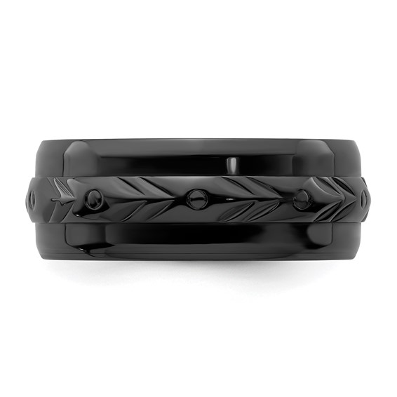 Chisel Black Zirconium Polished 8mm Band