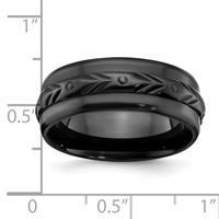 Chisel Black Zirconium Polished 8mm Band view 4