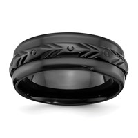 Chisel Black Zirconium Polished 8mm Band view 1