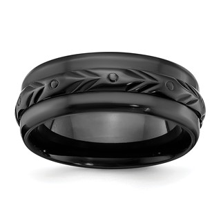 Chisel Black Zirconium Polished 8mm Band