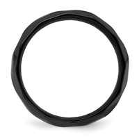 Chisel Black Zirconium Polished and Hammered 7mm Band view 2