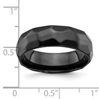 Chisel Black Zirconium Polished and Hammered 7mm Band view 4