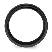 Chisel Black Zirconium Polished Band with Brushed Center 9mm Beveled Edge view 2