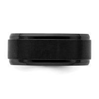Chisel Black Zirconium Polished Band with Brushed Center 9mm Beveled Edge view 3