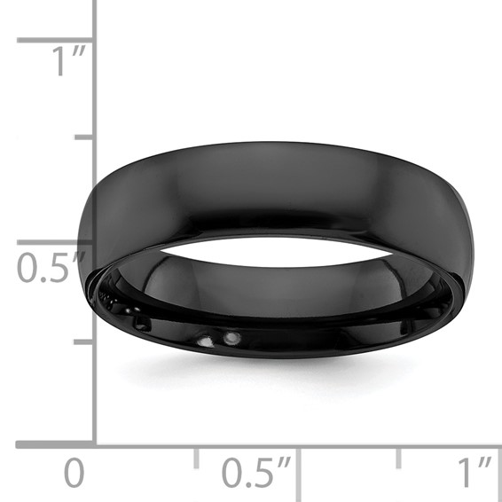Chisel Black Zirconium Polished 6mm Band