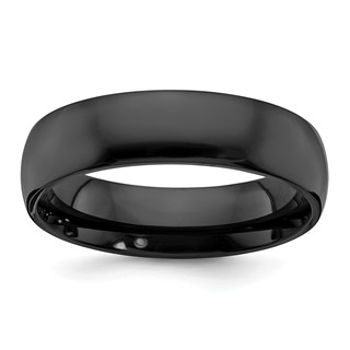 Chisel Black Zirconium Polished 6mm Band