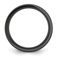 Chisel Black Zirconium Brushed Polished and Hammered Band with Blue IP-plated 8mm view 2