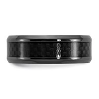 Chisel Black Zirconium Polished Band with Black Carbon Fiber Inlay 8mm view 3