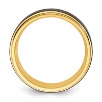 Chisel Black Zirconium Polished Yellow IP-plated Band with Brushed Center 8mm view 2