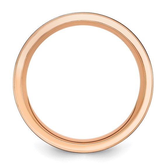 Chisel Black Zirconium Brushed and Polished Rose IP-plated 8mm Band