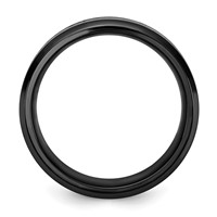 Chisel Black Zirconium Polished Band with Imitation Opal Inlay 8mm view 2