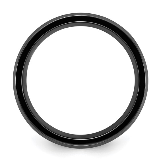 Chisel Black Zirconium Polished 8mm Band