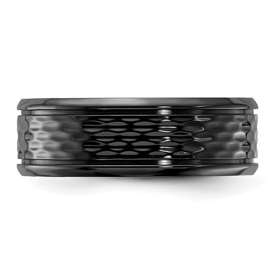 Chisel Black Zirconium Polished 8mm Band