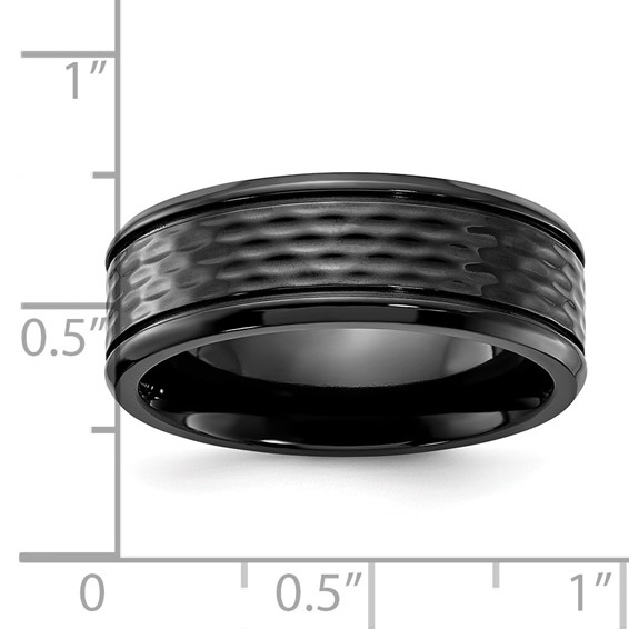 Chisel Black Zirconium Polished 8mm Band