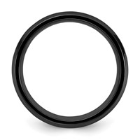 Chisel Black Zirconium Polished Band with Blue Imitation Opal Inlay 8.00mm view 2