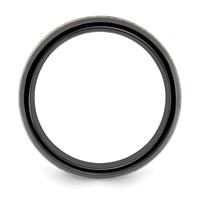 Chisel Black Zirconium Polished Band with White Antler Inlay 8.00mm view 2