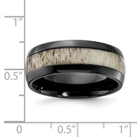 Chisel Black Zirconium Polished Band with White Antler Inlay 8.00mm view 3