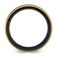Black Zirconium Polished Yellow IP-plated Band with Brushed Black Center 8mm view 2