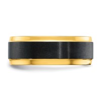 Black Zirconium Polished Yellow IP-plated Band with Brushed Black Center 8mm view 3
