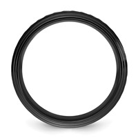 Chisel Black Zirconium Polished Grooved 8mm Band view 2