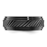 Chisel Black Zirconium Polished Grooved 8mm Band view 3